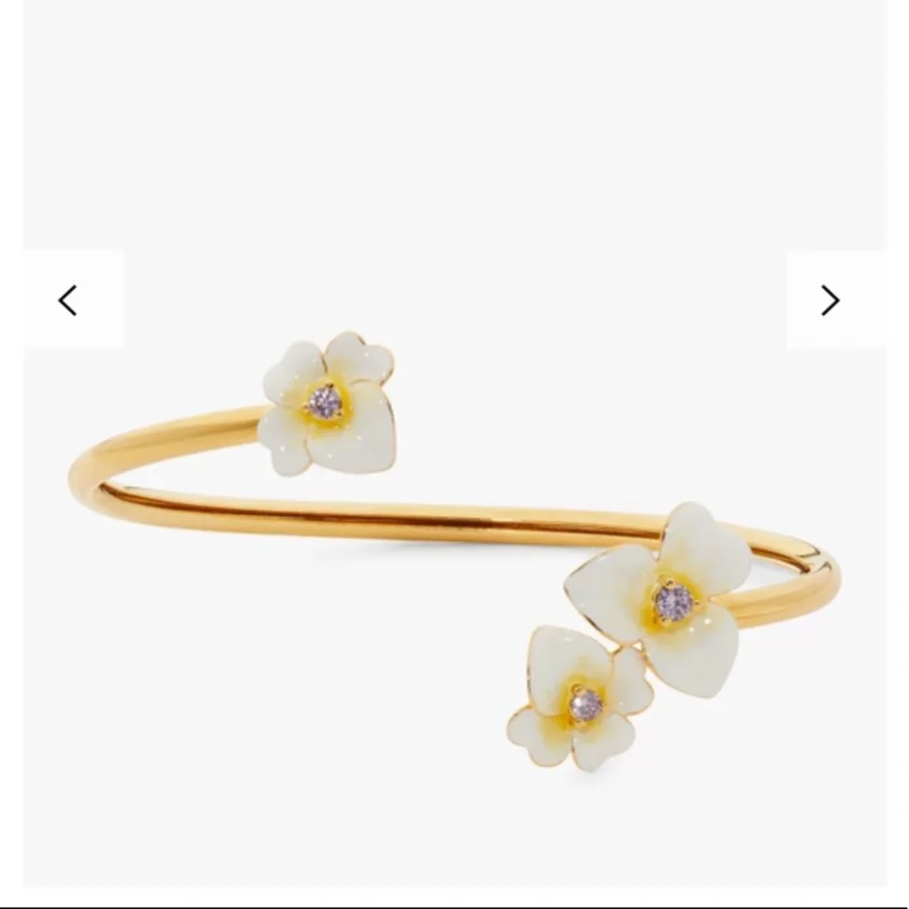 $88 kate spade Precious Pansy Open Bangle Bracelet , Gold - Picture 6 of 10